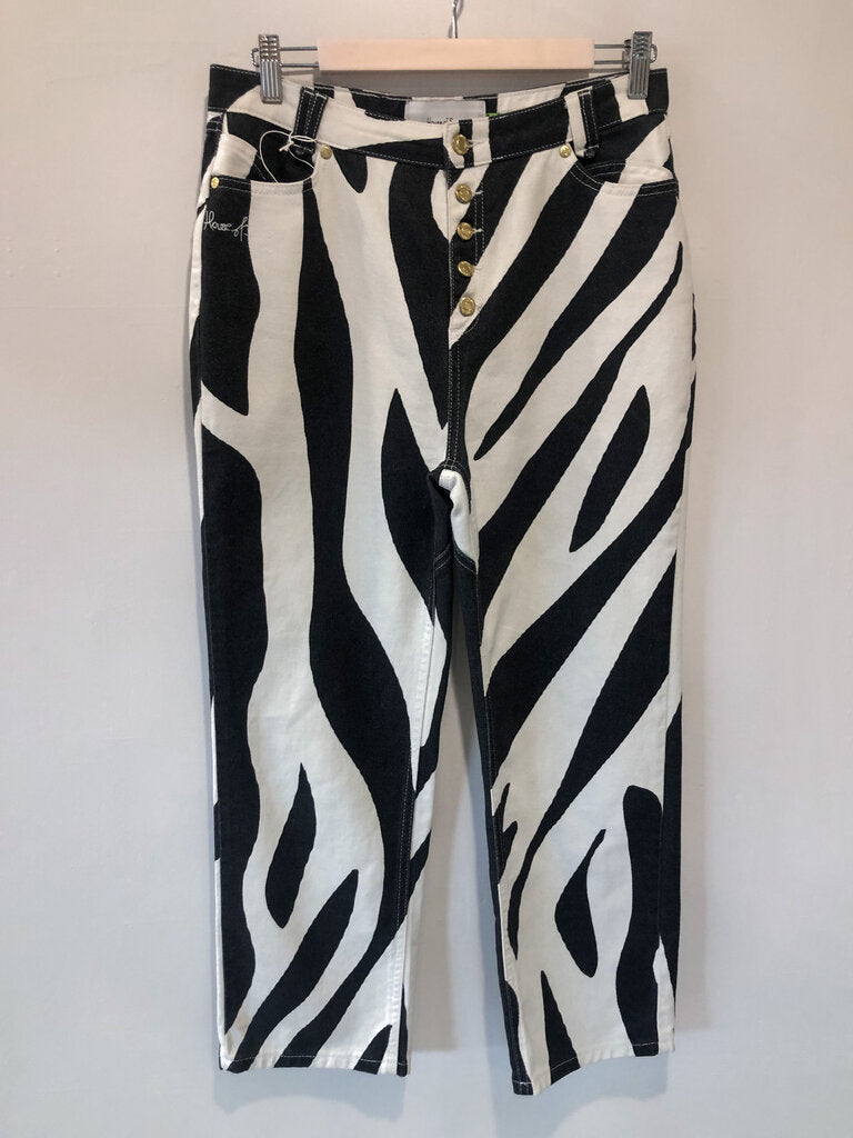 House Of Sunny Zebra Print Jeans